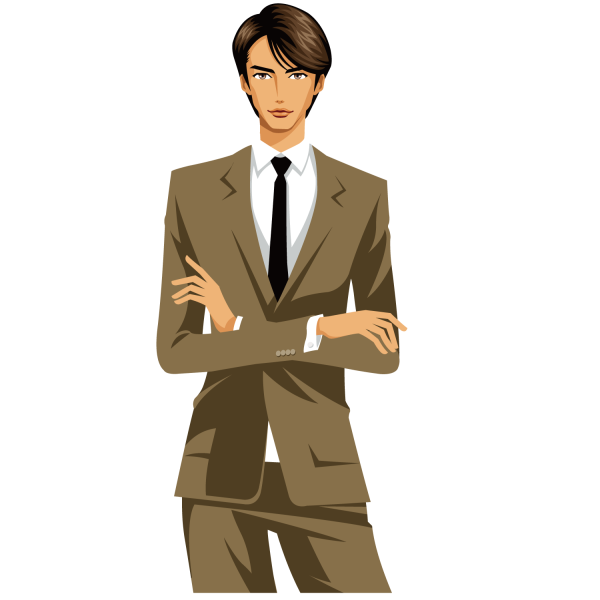 Мультяшный человек в костюме