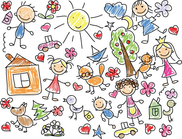 Играющий ребенок вектор