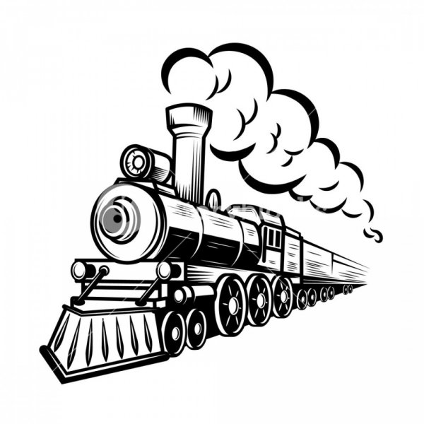 Паровоз схематично