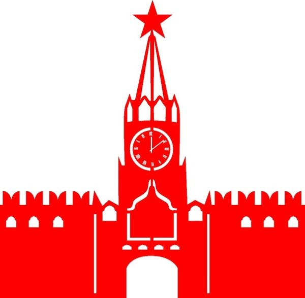 Спасская башня Кремля схематично