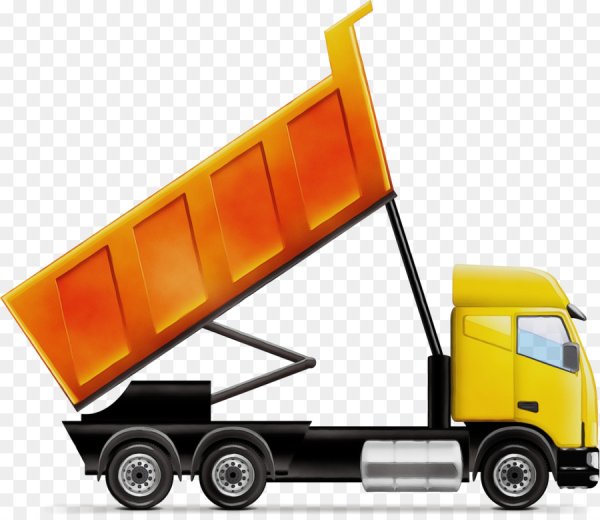 Самосвал с поднятым кузовом