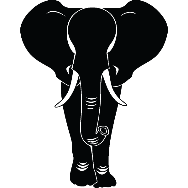 Черный силуэт слона