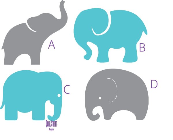 Контур слона для вырезания