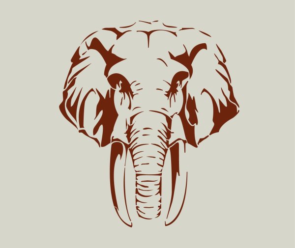 Силуэт головы слона