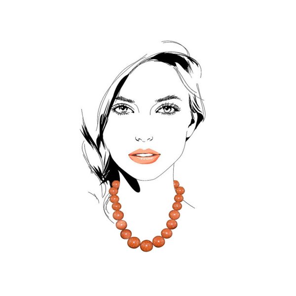 Лицо девушки векторный рисунок