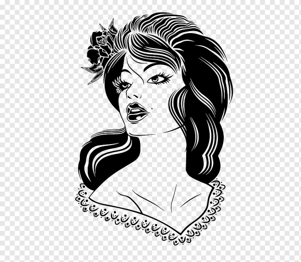 Лицо девушки в графике