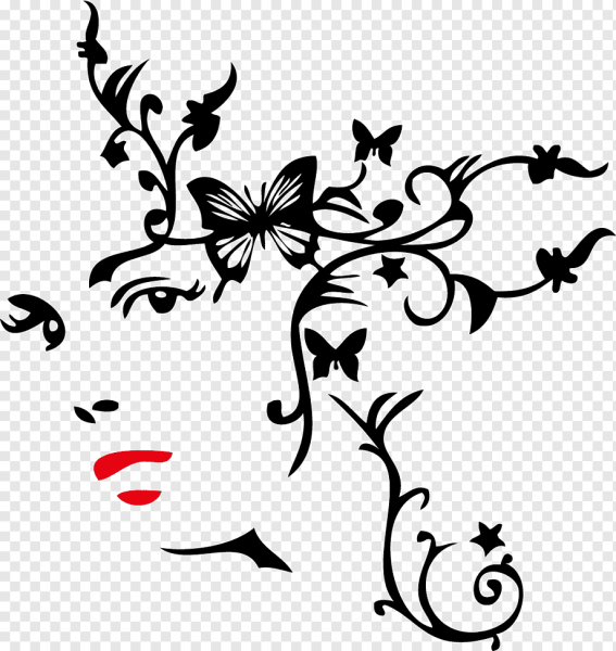 Цветочный силуэт лица женщины