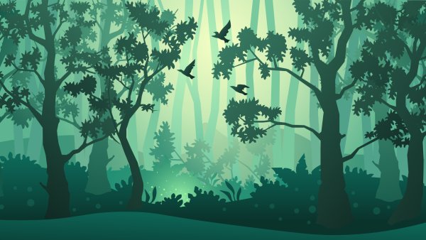 Сказочный лес силуэт