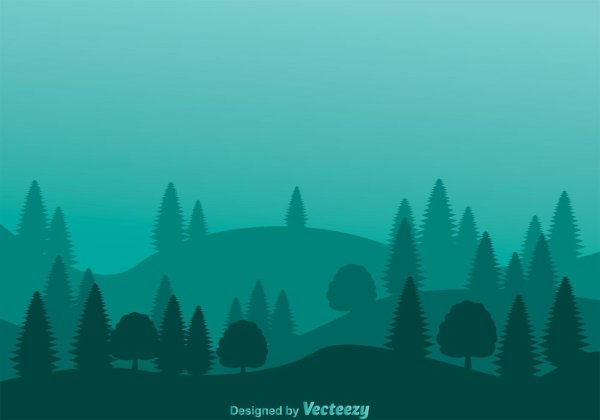 Лес в векторной графике