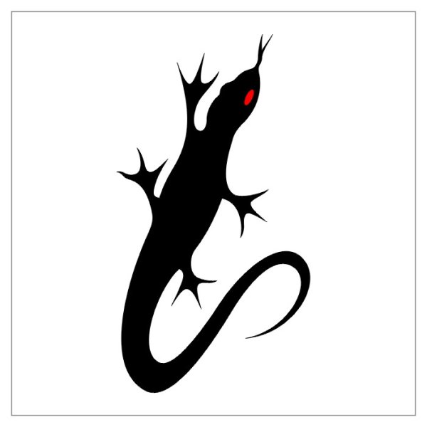 Ящерка черная тату