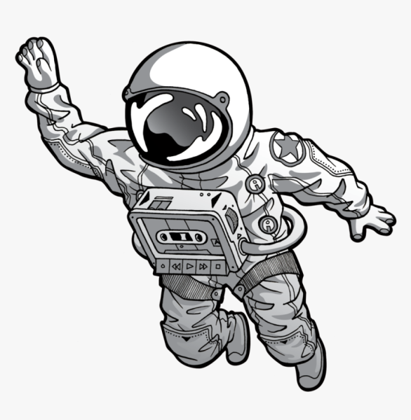Космонавт на белом фоне