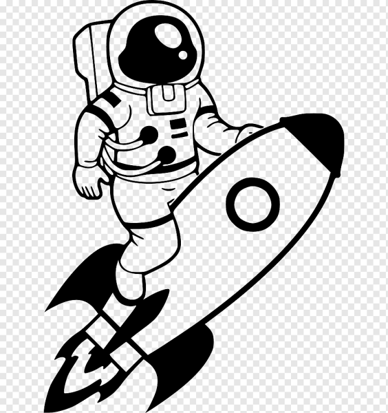 Космонавт черно белый