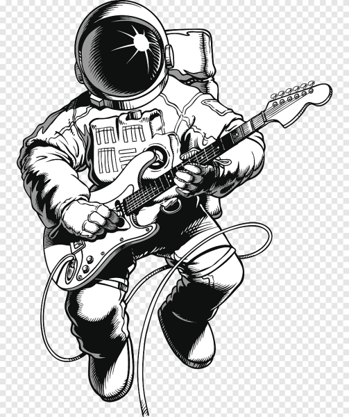 Космонавт с гитарой арт