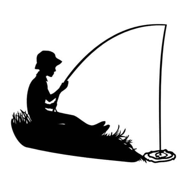 Силуэт рыбака