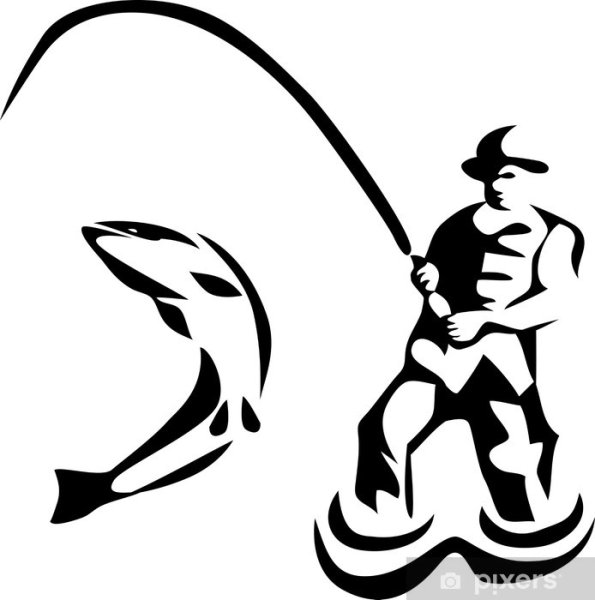 Рыбак векторное изображение