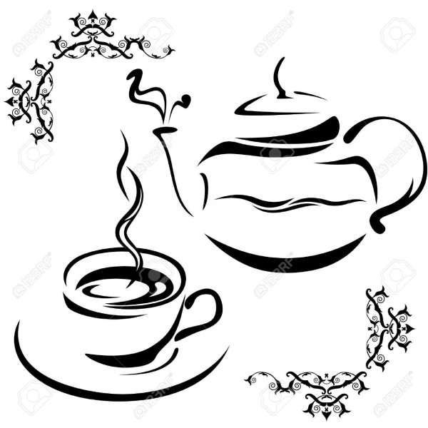 Чаепитие силуэт