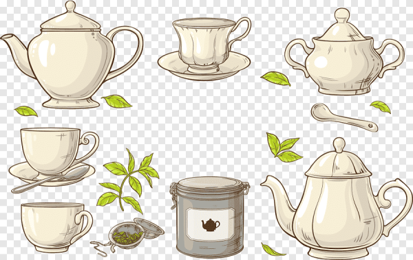 Чайник с чашкой вектор