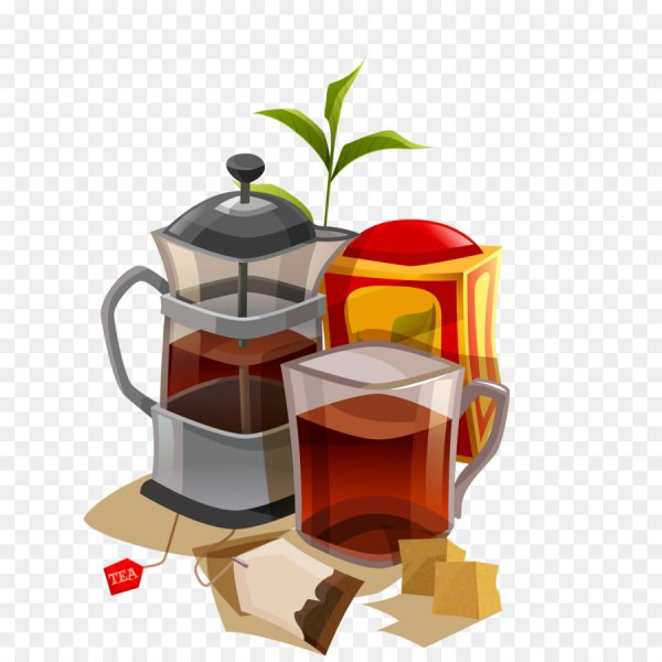 Чайник с чаем вектор