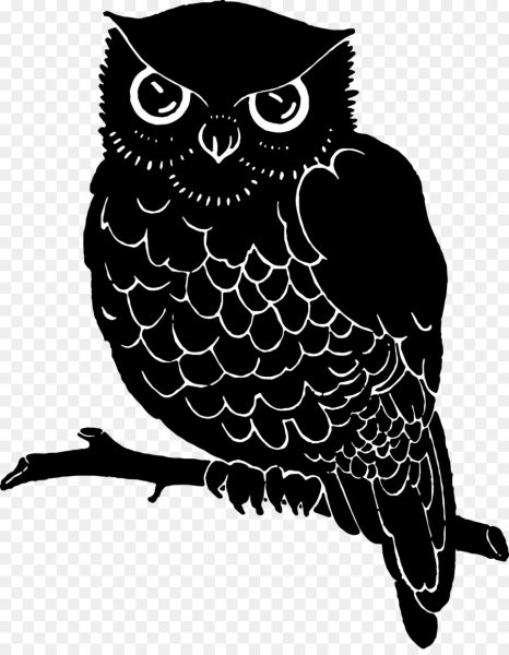 Черный силуэт Совы