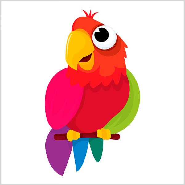 Попугайчик мультяшный
