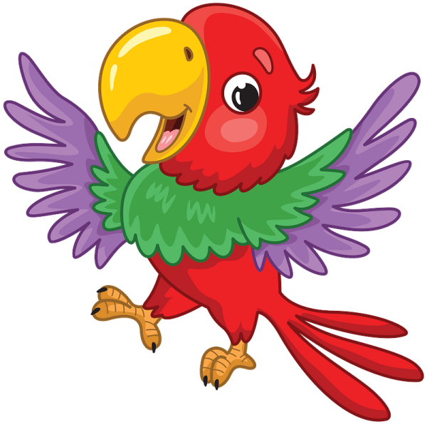 Попугай мультяшный