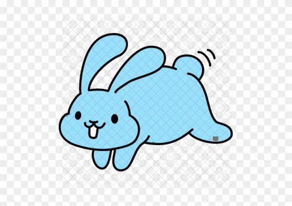 Зайчик нарисованный синий