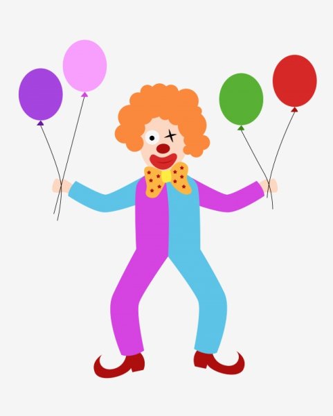 Клоун милый вектор