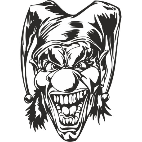 Наклейка злой клоун