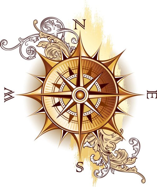 Роза ветров на карте