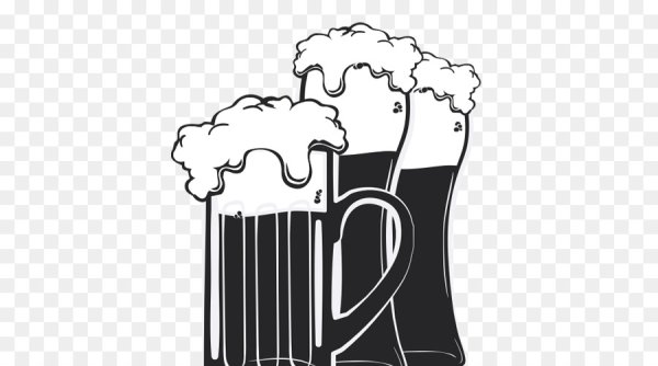 Бокал пива черно белый