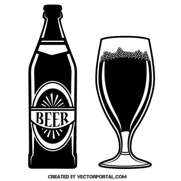 Бутылка пива силуэт