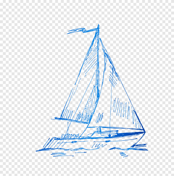 Кораблик с парусами вектор