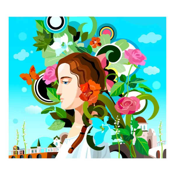 Пейзаж в векторной графике