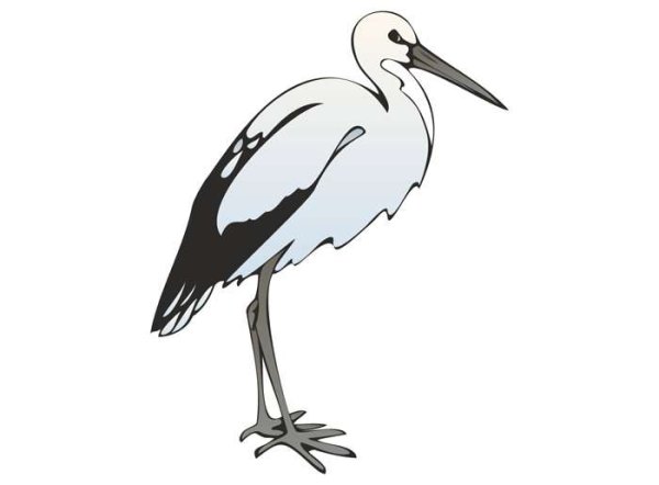 Трафарет аиста для вырезания