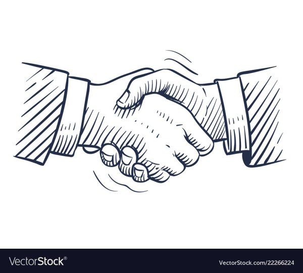 Схематичное изображение рукопожатия