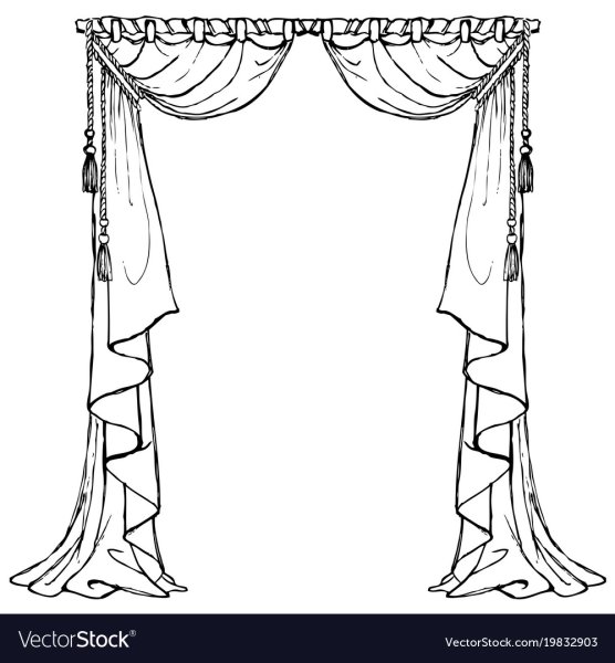 Шторы вектор черно белый