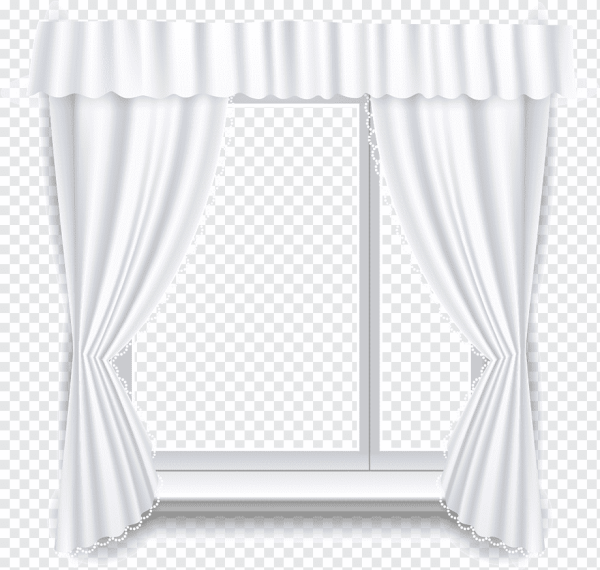 Окно со шторами на прозрачном фоне