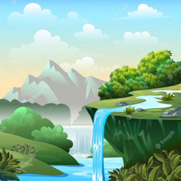 Водопад вектор