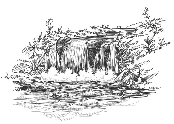 Водопад рисунок