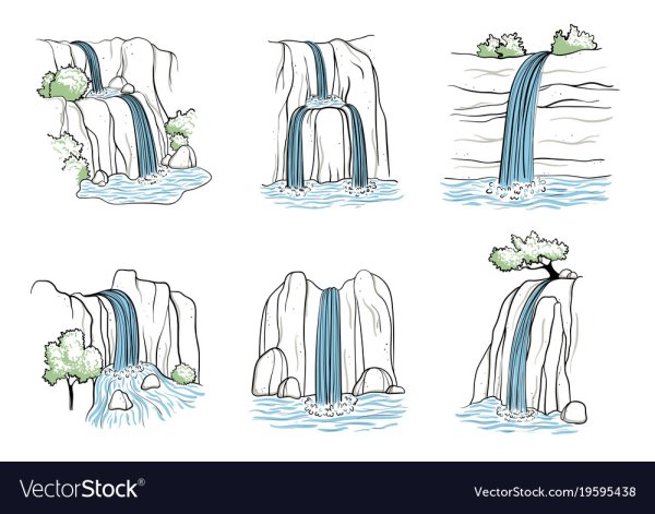 Водопад силуэт