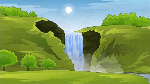 Водопад мультяшный