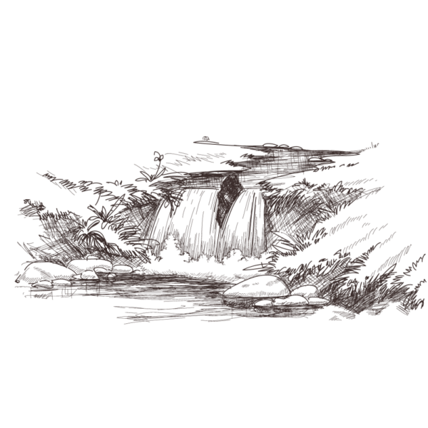 Водопад эскиз