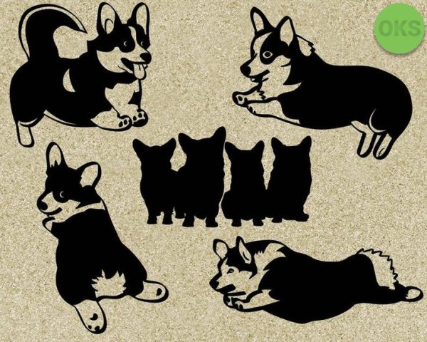 Корги силуэт