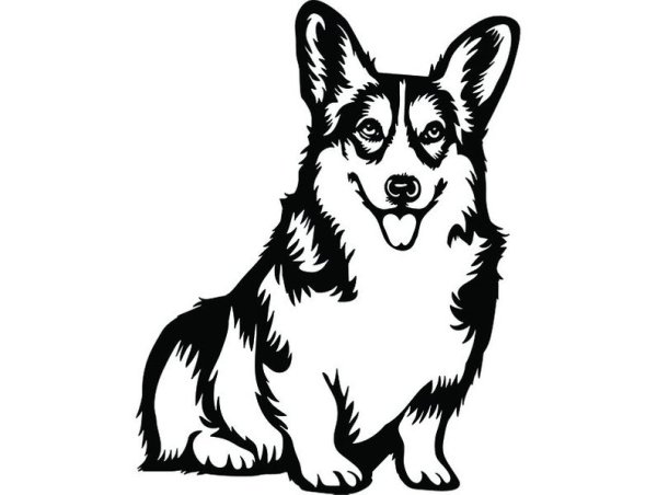 Силуэт собаки вельш корги пемброк