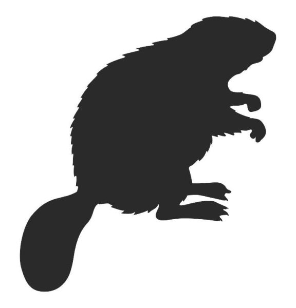 Черный силуэт бобра