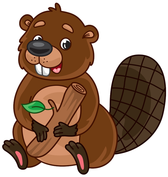 Бобер рисованный