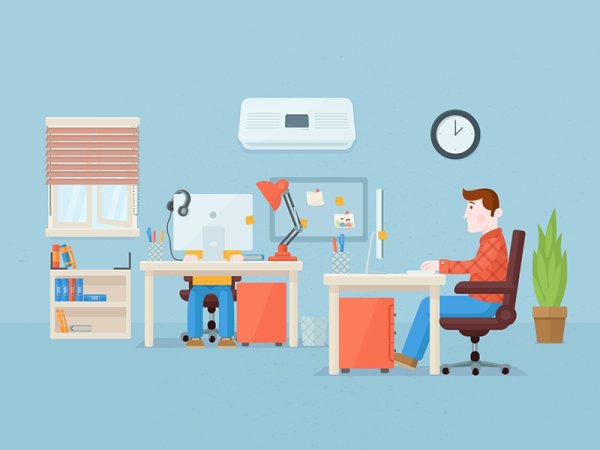 Рабочее место мультяшное