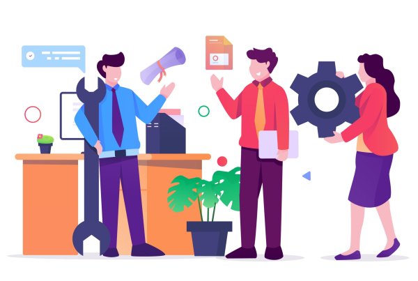 Флэт иллюстрация офис