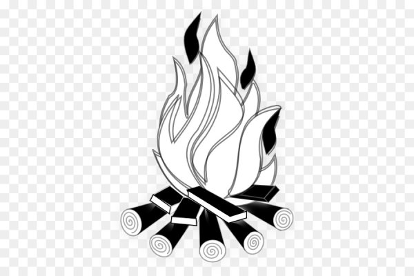 Костер черно белый