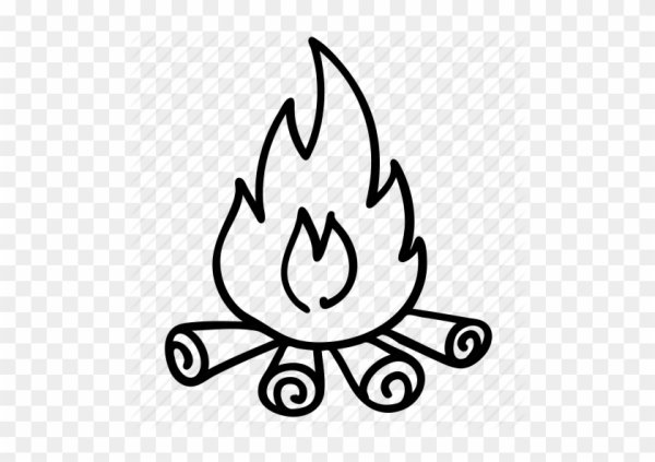 Костер на прозрачном фоне